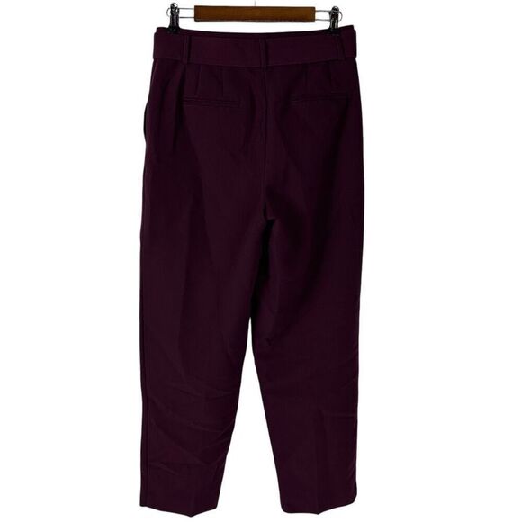 Ann Taylor The Belted Taper Pant size 2 Dark Plum - Picture 1 of 8